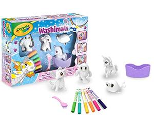 CRAYOLA Washimals - Playset Peculiar, Pintar y Lavar, Dragon Y Unicornio, Set Actividad Color y Lavado con 4 Cachorros con Bañera, óptimo como Regalo, Edad Recomendada: a Partir de 3 años