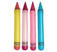 Crayon Balloons, Set of 4 Inflatable Party Props for Classroom, Kindergarten, Preschool, Graduation, Birthdays, Carnival, Festival Decoration, Colorful Design, Easy Inflation, 41.34 inches