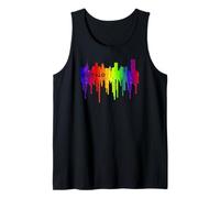 Crayón derretido, goteo de pintura Rainbow Pride Buffalo City Camiseta sin Mangas