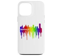 Crayón derretido, goteo de pintura Rainbow Pride Buffalo City Carcasa para iPhone 13 Pro Max