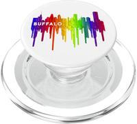 Crayón derretido, goteo de pintura Rainbow Pride Buffalo City PopSockets PopGrip para MagSafe