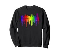 Crayón derretido, goteo de pintura Rainbow Pride Buffalo City Sudadera