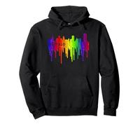 Crayón derretido, goteo de pintura Rainbow Pride Buffalo City Sudadera con Capucha