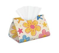 Crayon Doodle Art - Funda larga de piel sintética impermeable para pañuelos, para baño, funda rectangular decorativa para pañuelos