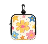 Crayon Doodle Art - Pequeña bolsa impermeable con cremallera, bolsa de almacenamiento de neopreno para auriculares, funda con clip para llavero