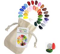Crayon Rocks - Lápices de colores Soya para niños - no tóxicos [estimulante el mango de lápiz] - tiza duradera en una bolsa de muselina - 8, 16 o 32 colores naturales encerables - dibuje en papel y tela (32(Treinta y dos) Lapices)