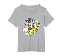 Crayon Shin-Chan Action Kamen Shin-Chan American Comic Style Camiseta, Mujer Tallas Grandes, Gris Jaspeado, 4XL Grande