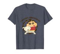 Crayon Shin-Chan College Logo Style Camiseta, Hombre, Azul Jaspeado, 4XL