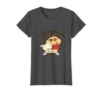 Crayon Shin-Chan College Logo Style Camiseta, Mujer, Jaspeado Oscuro, S