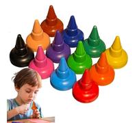 Crayones Apilables Niños Pequeños - Set 12 Crayones Fácil Agarre No Pegajoso | Colores Brillantes Diseño Suave Resistente Rotura | Ideal Pequeños Artistas Principiantes, 4.6cm Crayón Individua