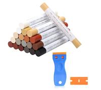 Crayones de cera para reparación de muebles, barras de masilla de cera suave de 20 colores, juego de reparación de muebles para Repara Arañazos Puerta, Manchas, Suelos de Madera Dura, Mesa