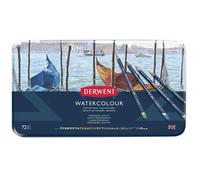Crayones de colores acuarelables - Derwent - Acuarela - Set de 72 - Calidad profesional - Tonos suaves