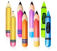 Crayones Inflable,8 PCS Escolares Globo de Aluminio,Globos de Regreso a Clases,Globos Foil Regreso a la Escuela,Globo de Inscripción Escolar, Perfecto para Volver a Clases y Fiestas de Escuela