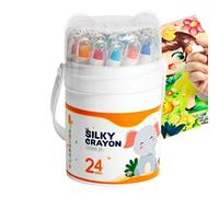 Crayones Pastel Al Óleo - Paquete De Arte De 24 , Barras Cremosas Mezclables, Medio De Pintura Retráctil Con Textura Fácil De Limpiar | Suministros De Dibujo Para Niños, Estudio En El Hogar, Viaj