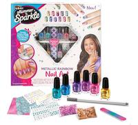 ColorBaby Shimmer N Sparkle Kit pintauñas, Incluye 6 esmaltes, 2 bolsitas de Lentejuelas, 2 Hojas de Pegatinas, Lima y rotulador metálico, Juguetes para niñas, manicura (46918)