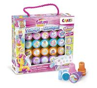 CRAZE 20 Sellos de goma de Galupy Unicorn para niños, Sellos infantiles de 4 colores diferentes, Incluye Bloc de Notas para pintar, tinta lavable