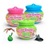 CRAZE Bibi & Tina, Pack de 3 Slime Bruja mágica, Slime para niñas con Sorpresa incluida, 6 Colores Disponibles, Multicolor