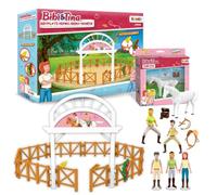 CRAZE Bibi & Tina Pack Ventajoso - Gran Set de Juego con Caballo y Figuras | Set completo con picadero, el caballo Sabrina y 5 figuras para aventuras y juegos de rol en la granja Martinshof