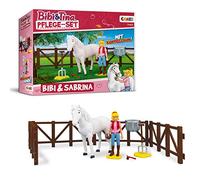 Craze Bibi y Tina Set de Cuidado de Juguetes Bibi & Sabrina Pony playset Figuras de Juego Bibi y Tina Figuras Caballo Sabrina Incluyendo Accesorios caballeriza Juegos Infantiles 14608