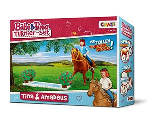 Craze Bibi y Tina Tina & Amadeus Figuras de Juego Caballos Juguetes con Accesorios de Caballos Juego de Pony Juegos de Regalo de Caballos para niñas