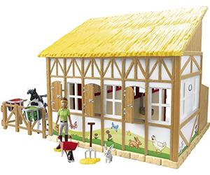 CRAZE Conjunto de establo de Caballos Bibi y Tina Conjunto de Juego Martinshof con Caballos, Figuras y Accesorios Bibi Blocksberg 35009 Granja de Caballos, Mezcla