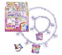 CRAZE Conjunto de Joyas de Juguete para niñas con los Personajes de Galupy Unicorn, Conjunto de Collar, Pulsera y Anillo de Juguete, Disponible en Rosa o Lila, Color al Azar