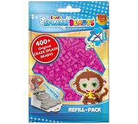 CRAZE fusibles Fuse Beads Splash Beadys Perlas niños, Paquete de Recambio Color Rosa 400 Piezas, hazlo tu Mismo, Agua sin Plancha, Refill Cuentas para Pegar, 11607, Talla única, Fucsia, Pink