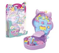Galupy Rainbow Unicorn In My Pocket - Juguete de Unicornio Coleccionable, Mini Playset Plegable con Figura de Unicornio Brillante y Carrusel Giratorio, para Imaginar y Jugar