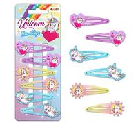 CRAZE Hair Accessories, 6 Horquillas pelo niña Unicornio, Accesorios para el cabello niña, diferentes diseños,36563