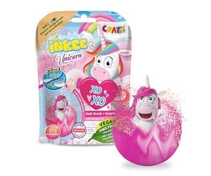 CRAZE INKEE Bomba de baño para niños con Figura Sorpresa de Unicornio, Bombas de baño con Aroma a Palomitas, Color Rosa, Incluye 80g, 1 de 6 diseños, Sin Gluten