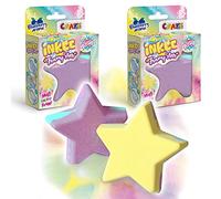 CRAZE INKEE Pack de 2 Bombas de baño para niños con forma de Estrella efecto colores, Bombas de baño con aroma a arándano, Color purpura o amarillo,70g por pack, 1 de 2 diseños, Sin Gluten