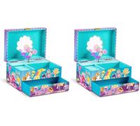 CRAZE Joyero Musical Niña, Galupy Mermaid Caja de Música con Cajón Extraíble, Interior Aterciopelado, Espejo y Unicornio Giratorio (Paquete de 2)