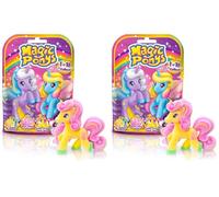 CRAZE Magic Ponys - Figuras Sorpresa de Ponis Coleccionables | 18 Modelos Diferentes para Niñas y Niños | Juguete Infantil con Detalles Mágicos (Paquete de 2)