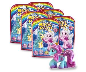 CRAZE Magic PONYS Set de 6 Ponys Figuras de Ponis Coleccionable, Figura Unicornios para Niñas con Tatuajes y Accesorios