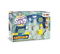 CRAZE Magic Sand Castle Box 600 g Juego de Arena mágica colorida (Brilla en la Oscuridad) con moldes y estuche Juego de manualidades para niños