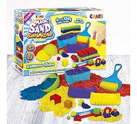 CRAZE Magic Sand Sandamazing Studio, Arena Mágica para Niños de 900g Arena magnética en 6 Colores con 11 Accesorios, Manualidades para niños