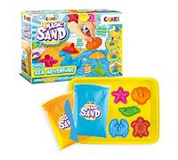 CRAZE Magic Sand Sea Adventures, arena magica , contiene 600 gramos de arcilla para modelar y un arenero infantil , Arena kinetica niños con moldes del mar, manualidades y juguetes niños 28605