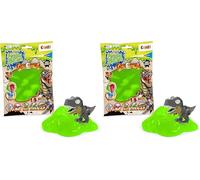CRAZE Magic Slime Bag Surprise de Dinorex, Bolsa con 75 ml de Slime de Colores Aleatorios y Figura Sorpresa de Dinosaurio para Niños (Paquete de 2)