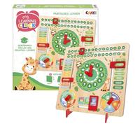 Craze My Learning Clock Animals - Reloj Educativo para niños de Madera, Calendario de Aprendizaje para niños, Pizarra de Aprendizaje, Reloj de Pared, Color Verde