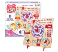 Craze My Learning Clock Princess - Reloj de Aprendizaje para niños, de Madera, Calendario de Aprendizaje para niños, Pizarra de Aprendizaje, Reloj de Pared, Color Morado