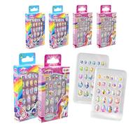 CRAZE Pegatinas para Uñas Galupy, Pack de 4-96 uñas autoadhesivas para niñas, set de manicura infantil, uñas postizas para niñas