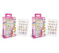 CRAZE Uñas Postizas para Niñas de Galupy Unicorn, 24 Unidades de Diferentes Tamaños (Paquete de 2)