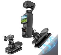 Craznick Abrazadera magnética para correa de hombro para DJI Pocket 3/Action/GoPro/Insta360 X4/X3 y otras cámaras portátiles, accesorios de adaptador de rotación de 360°