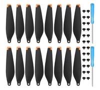 Craznick Hélices para dji Mini 4 Pro/3 Pro - Cuchillas de Repuesto de Bajo Ruido Wing Props Paddle para dji Mini 4 Pro/3 Pro Accesorios 16 pcs Puntas de Silicona Naranja