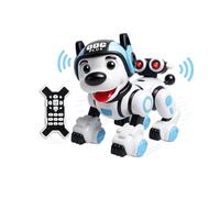 Crazon - Perro Robot Inteligente Teledirigido - Movimientos y Sonidos Realistas de Perro Interactivo - +10 Funciones - Mascota Animal de Juguete Interactiva Radiocontrol - para niños +3 años