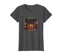 Crazy About Jesus I Love Jesus Vibrante Fe Expresión Camiseta, Mujer, Jaspeado Oscuro, XL