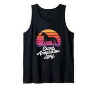 Crazy Andaluz Lady Caballo Andaluz Retro Ecuestre Camiseta sin Mangas