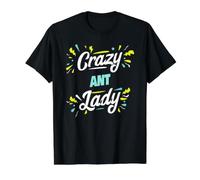 Crazy Ant Lady - Hormiga Divertida Camiseta gráfica económica, Hombre, Negro, L