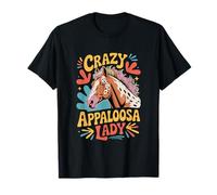 Crazy Appaloosa Lady Horse Lover Retro Western Ecuestre Camiseta
