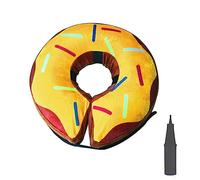 crazy bean Collar de Recuperación Inflable para Perro Gato Collar Isabelino Ajustable para Mascotas para Mascotas Recuperación de Cirugía (Amarillo L)